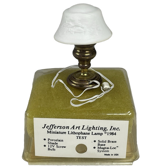 Dollhouse Miniature 1:12 Jefferson Art Lighting Electric Lamp Porcelain Brass - Picture 1 of 10
